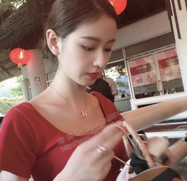 Hermes首飾品 愛馬仕H琺瑯項鏈 Hermes經典款女項鏈  zgh1508